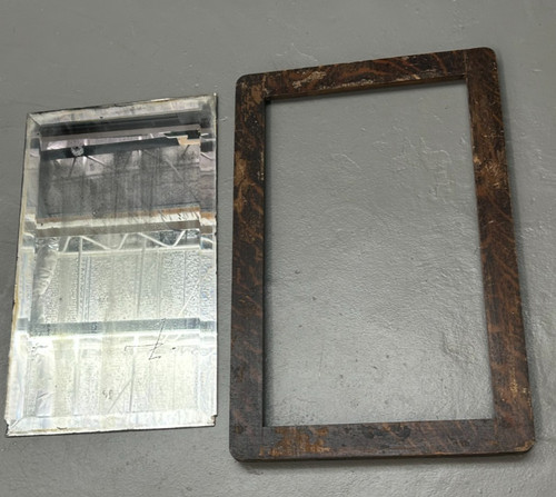 Antique large silvered mirror - antique,